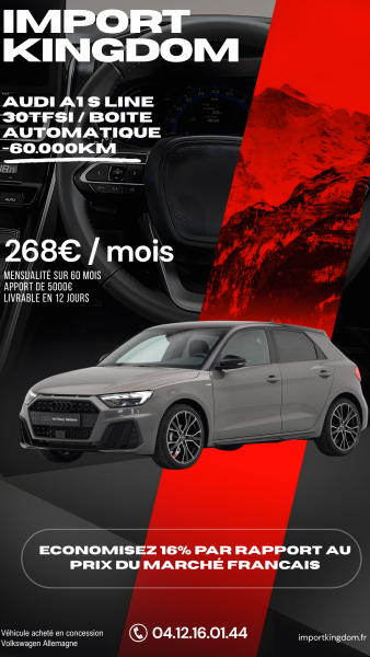 Financement Audi A1 30 TFSI S-Line chez Import Kingdom au Bourget du lac en Savoie