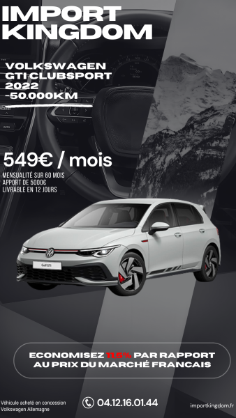 Financement Volkswagen Golf Clubsport chez Import Kingdom au Bourget du lac en Savoie